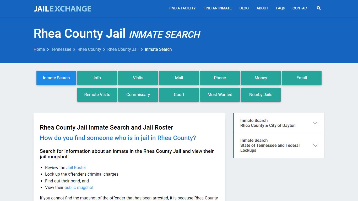 Inmate Search: Roster & Mugshots - Rhea County Jail, TN